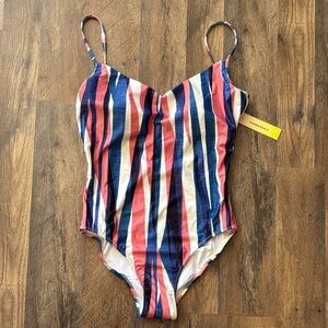 Summersalt Red White and Blue Striped One Piece Swimsuit size 8 New With Tags